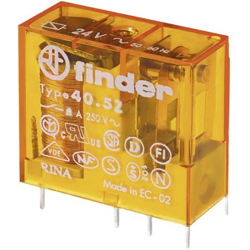 Finder 40.52.8.110.0000, 40.52.8.110.0000-50 relé do DPS, monostabilní, 1 cívka, 250 V/AC, 8 A, 50 ks