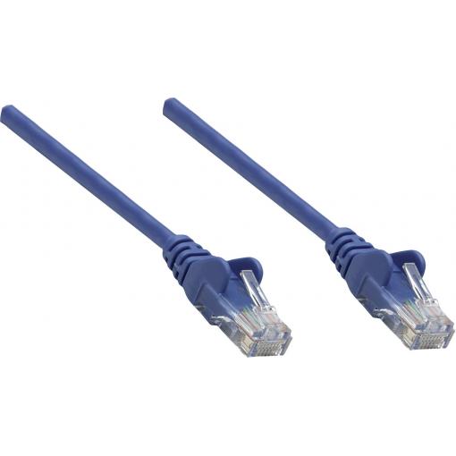 Intellinet 737050 RJ45 síťové kabely, propojovací kabely CAT 6A S/FTP 0.25 m modrá jednoduché stínění, kompletní stínění, bez halogenů 1 ks