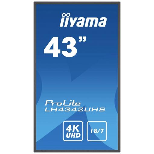 Iiyama ProLite LH4342UHS-B3 displej Digital Signage Energetická třída (EEK2021): G (A - G) 108 cm 42.5 palec 3840 x 2160 Pixel 18/7