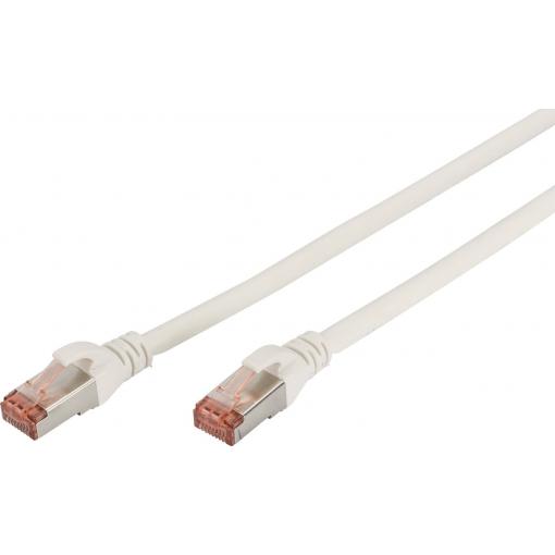 Digitus DK-1644-010/WH RJ45 síťové kabely, propojovací kabely CAT 6 S/FTP 1.00 m bílá samozhášecí, fóliové stínění, stínění pletivem, stíněný, bez halogenů,