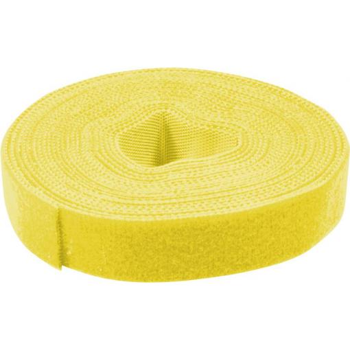 Value 25.99.5252 pásek se suchým zipem ke spojování flaušová část, háčková a flaušová část, háčková část (d x š) 25 m x 10 mm žlutá 25 m