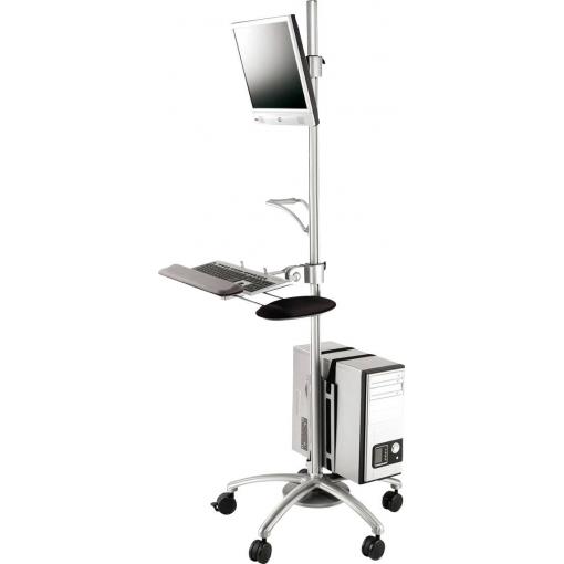 Roline Pojízdný vozík na PC/monitor 1 Displej: (s) stříbrná (metalíza) naklápěcí, nastavitelná výška