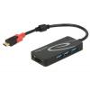 Delock 62900 USB Hub 3 porty USB-A, SD, microSD USB 3.1 Gen1 5 GBit/s s konektorem USB C černá 62900