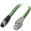 Phoenix Contact Cat5 Ethernetové kabely, řada: VS, Zelená, Polyvinylchlorid, 30 V ac, 30V dc 500 mm 4, typ pláště: