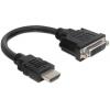 Delock 65327 HDMI / DVI adaptér [1x HDMI zástrčka - 1x DVI zásuvka 24+5pólová] černá 0.20 m