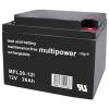 multipower MPL26-12I 146661 olověný akumulátor 12 V 26 Ah olověný se skelným rounem (š x v x h) 175 x 125 x 166 mm šroubované M5 bezúdržbové, nepatrné vybíjení