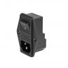 Schurter Konektor IEC C14, orientace těla: Rovný, Montáž do panelu velikost pojistky 5 x 20 mm Vnější, 250V ac 10A Schurter Konektor IEC C14, orientace těla: Rovný, Montáž do panelu velikost pojistky 5 x 20 mm Vnější, 250V ac 10A