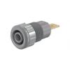 Staubli Banánkový konektor, 4 mm, 1kV, 32A, Šedá, Vnitřní Terminál Faston, materiál kontaktu: Mosaz, délka: 33 mm,