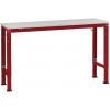 Manuflex AU8111.3003 Pracovní Přístavný stůl univerzální speciální s Melaminplatte, Šxhxv = 2000 x 800 x 722-1022 mm rubínově červená
