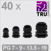 TRU COMPONENTS T24CA117 kabelová průchodka, TC-13448344, od 3.5 mm, do 15 mm, 40 ks