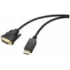 Renkforce DisplayPort / DVI kabelový adaptér Konektor DisplayPort, DVI-D 24+1pol. Zástrčka 1.80 m černá RF-5771518 PVC plášť DVI kabel