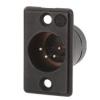 Deltron Konektor XLR, barva Černá, počet kontaktů: 4, orientace těla: Rovný Vnější, pokovení: Stříbrná, Panel, 50V ac,