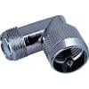 Spojka UHF konektor/UHF zdířka úhlová, 50 Ω Spojka UHF konektor/UHF zdířka úhlová, 50 Ω