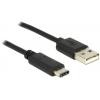 Delock USB kabel USB 2.0 USB-A zástrčka, USB-C ® zástrčka 0.50 m černá 83326 Delock USB kabel USB 2.0 USB-A zástrčka, USB-C ® zástrčka 0.50 m černá 83326