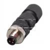 Vidlice M8 kód A, 3 piny, 60 V / 3 A, IP67, na kabel