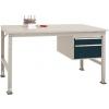 Manuflex AU5767.7016 Kompletní pracovní stůl základní Univerzální standardní s plastové desky, Šxhxv = 2000 x 800 x 760-870 mm antracitová
