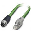 Phoenix Contact Cat5 Ethernetové kabely, řada: NBC, Zelená, Polyuretan, 600V 2 m 4, typ pláště: Stíněné Stíněný