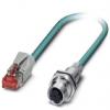 Phoenix Contact Cat5e Ethernetové kabely, řada: VS, Modrá, Polyuretan, 48V 1 m 2, typ pláště: Stíněné Stíněný
