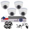 4CH 5MPx STARVIS AHD kamerový set CCTV EONBOOM VR4DW - DVR s LAN a 4x venkovní vari dome bílá kamera