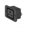 Schurter Konektor IEC C19, orientace těla: Rovný, Zacvakávací montáž, 250V 16A Schurter Konektor IEC C19, orientace těla: Rovný, Zacvakávací montáž, 250V 16A