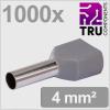 TRU COMPONENTS TC-13377244 dutinka 4 mm² částečná izolace šedá 1000 ks