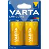 Baterie Varta 4120 LONGLIFE, R20, 1,5 V, alkalická, 2 ks Baterie Varta 4120 LONGLIFE, R20, 1,5 V, alkalická, 2 ks