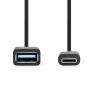 USB-C™ Adaptér USB 3.2 Gen 1 | USB-C™ Zástrčka | USB-A Zásuvka | 5 Gbps | 0.15 m | Kulatý | Poniklované | PVC | Černá | Box USB-C™ Adaptér USB 3.2 Gen 1 | USB-C™ Zástrčka | USB-A Zásuvka | 5 Gbps | 0.15 m | Kulatý | Poniklované | PVC | Černá | Box