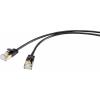 Renkforce RF-4538184 RJ45 síťové kabely, propojovací kabely CAT 8.1 F/FTP 0.25 m černá extrémně tenký , pozlacené kontakty 1 ks Renkforce RF-4538184 RJ45 síťové kabely, propojovací kabely CAT 8.1 F/FTP 0.25 m černá extrémně tenký , pozlacené kontakty 1 ks