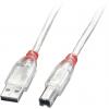 LINDY USB kabel USB 2.0 USB-A zástrčka, USB-B zástrčka 0.20 m transparentní 41750