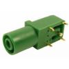RS PRO Zásuvka na banánky, 4 mm, 1000V, 24A, Zelená, Vnitřní Pájecí, délka: 33 mm, pokovení kontaktu: Zlatá Banánek