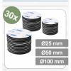 Quadrios 25CA669 kulaté suché zipy, lepicí, háčková a flaušová část, (Ø x d) 100 mm x 100 mm, černá, 30 ks Quadrios 25CA669 kulaté suché zipy, lepicí, háčková a flaušová část, (Ø x d) 100 mm x 100 mm, černá, 30 ks