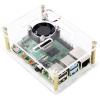 Renkforce RBP-PLC100 SBC skříň Vhodné pro (vývojové sady): Raspberry Pi®, Banana Pi, Rock Pi včetně aktivního chladiče transparentní