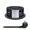 Solight 3z + USB A+C 20W PD, Wireless 10W, výsuvný blok zásuvek, 2m, černý - PP120CW-PD20-B