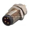 Vidlice M8 kód A, 4 piny, 60 V / 3 A, IP67, panelová