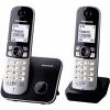 Panasonic KX-TG6812 Duo DECT, GAP bezdrátový analogový telefon handsfree černá, stříbrná