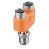 ifm electronic Adaptér pro kulaté konektory, řada: EB M12 Vnitřní, 90 °C, 0 °C M12, materiál kontaktu: Zlacený Vnitřní,