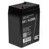 Green Cell AGM Battery Lead Acid VRLA - 6V - 4Ah AGM15 olověný akumulátor 6 V 4 Ah olověný se skelným rounem (š x v x h) 70 x 107 x 47 mm plochý konektor 4,8