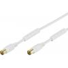 Vivanco antény, SAT kabel [1x koaxiální zástrčka - 1x koaxiální zástrčka] 10 m 100 dB pozlacené kontakty bílá