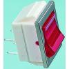 Arcolectric (Bulgin) Ltd Kolébkový spínač IP40 Osvětlené Zap-nic-zap, barva ovladače: Červená SPST Panel Zap-vyp 16A