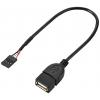 Renkforce USB kabel USB 2.0 plochý konektor 4pol., USB-A zásuvka 0.20 m černá RF-5719746