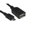 RS PRO Kabel USB do zásuvky IC Vnější, A: USB typu C, 140 mm Vnější, Černá, B: Micro USB typ B
