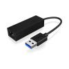 ICY BOX IB-AC501a, USB 3.0 (Type-A) zu Gigabit Ethernet Lan Adapter, schwarz síťový adaptér Gigabit LAN (1 Gbit/s) , USB 2.0, USB 3.2 (Gen 1x1)