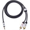 cinch / jack audio kabel [2x cinch zástrčka - 1x jack zástrčka 3,5 mm] 5.00 m černá pozlacené kontakty Oehlbach i-Connect J-35/R
