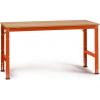 Manuflex AU4035.2001 Pracovní základní stolní Univerzální standardní s multiplex deska, Šxhxv = 1250 x 800 x 760-870 mm červenooranžová (RAL 2001)