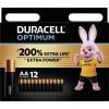Duracell Optimum tužková baterie AA alkalicko-manganová, 1.5 V, 12 ks