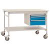 Manuflex BB5361.5012 Kompletní servírovací stolek základní mobilně se Melamin-Platte + pouzdro vestavné, Šxhxv: 1000 x 800 x 850 mm světle modrá (RAL 5012)