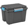 KIS 237440 Úložný box, Scubba, stohovatelné, (š x v x h) 495 x 340 x 390 mm, šedomodrá, černá, 1 ks