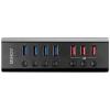 LINDY 43371 USB Hub 8 portů USB-A USB 3.0 5 GBit/s černá 43371