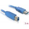 Delock USB kabel USB 3.2 Gen1 USB-A zástrčka, USB-B zástrčka 3.00 m modrá pozlacené kontakty 82581