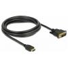 Delock HDMI / DVI kabel Zástrčka HDMI-A, DVI-D 24+1pol. Zástrčka 2 m černá 85654 třížilový stíněný, pozlacené kontakty HDMI kabel Delock HDMI / DVI kabel Zástrčka HDMI-A, DVI-D 24+1pol. Zástrčka 2 m černá 85654 třížilový stíněný, pozlacené kontakty HDMI kabel